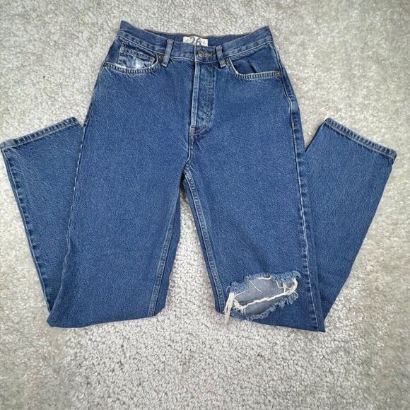 Free People We The Free High Rise Lasso Jeans Ripped Knee - Picture 6 of 13